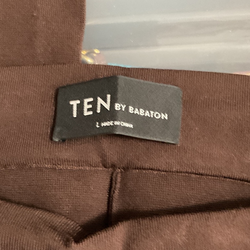 P418. TEN by Babaton Chocolate Flared Pants |L - Picture 2 of 5